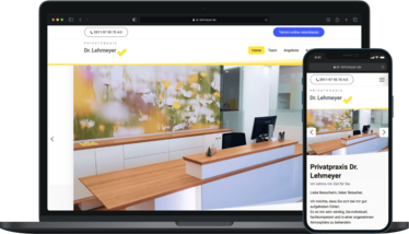Ansicht der dr-lehmeyer.de Website auf Smartphone und Notebook Ansicht der dr-lehmeyer.de Website auf Smartphone und Notebook