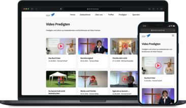 Ansicht der Jesus Gemeinde Fürth Website auf Smartphone und Notebook